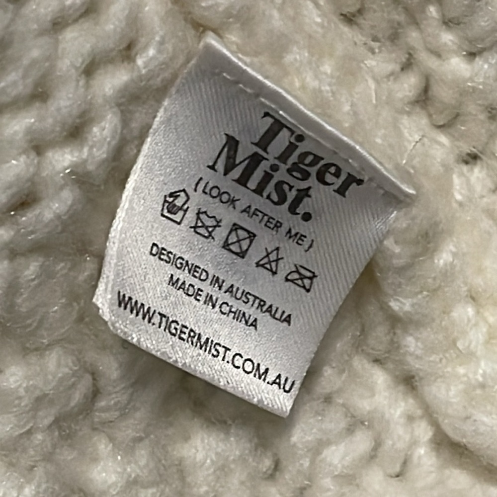TIGER MIST LEONARDO KNIT JUMPER TURTLE NECK SWEATER CROPPED BALLON SLEEVES SZ L - Picture 13 of 15